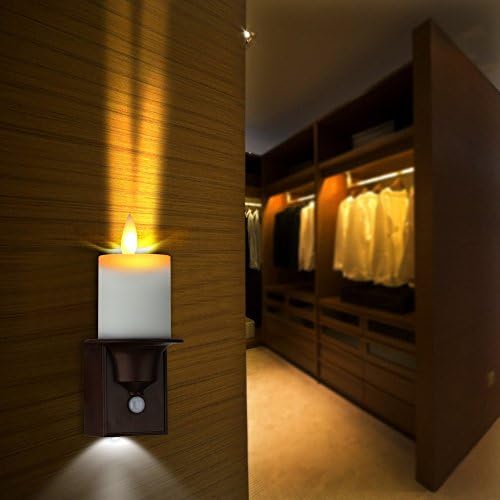 Set OF 3 Motion Sensor Candle Light With Cordless Battery-Powered LED Night Light, Stick-anywhere Indoors, Safe for Kids, Great for Hallway, Stairs, Bathroom, Bedroom, Kitchen, etc