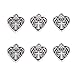 Monrocco 100 Pack Antique Silver Alloy Metal Heart Cross Charms Bulk for Bracelets Jewelry Making