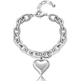 FAUTHENTICUTE Pearl Bracelets For Women Gold Plated Chain Link Bracelets Bow Heart Charm Bracelets