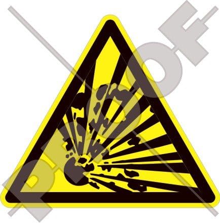 EXPLOSIVO Advertencia Señal de Seguridad Explosión Peligro 4" (100mm