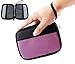 Admirable Idea Small Electronic Organizer Pouch Zipper Travel Cosmetic Makeup Handbag Coins/USB/Hard Drive/Cables Carry Case with Hand Strap (Purple&Black)