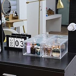 Yieach 2 Pack Stackable Makeup Organizer Storage