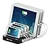 Spater 7-Port USB Charging Station Multi-Port Stand Dock Desktop Organizer for iPhones, iPads, Tablets, Samsung Galaxy, Nexus, HTC and More (White Charging Cables not Included)