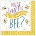 What Will It Bee? Party Supplies Pack for 16 Guests: Straws, Dessert Plates, Beverage Napkins, and Cups