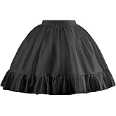 Linghe Women Crinoline Short Petticoat 2 Hoops Victorian Skirt Ball Gown Lolita Elastic Waist Half Slip Underskirt for Girls