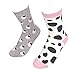 KALAWALK Women’s Cool Animal Fun Comfy Cow Print Socks-pink cow 10 Pairs(FBA)