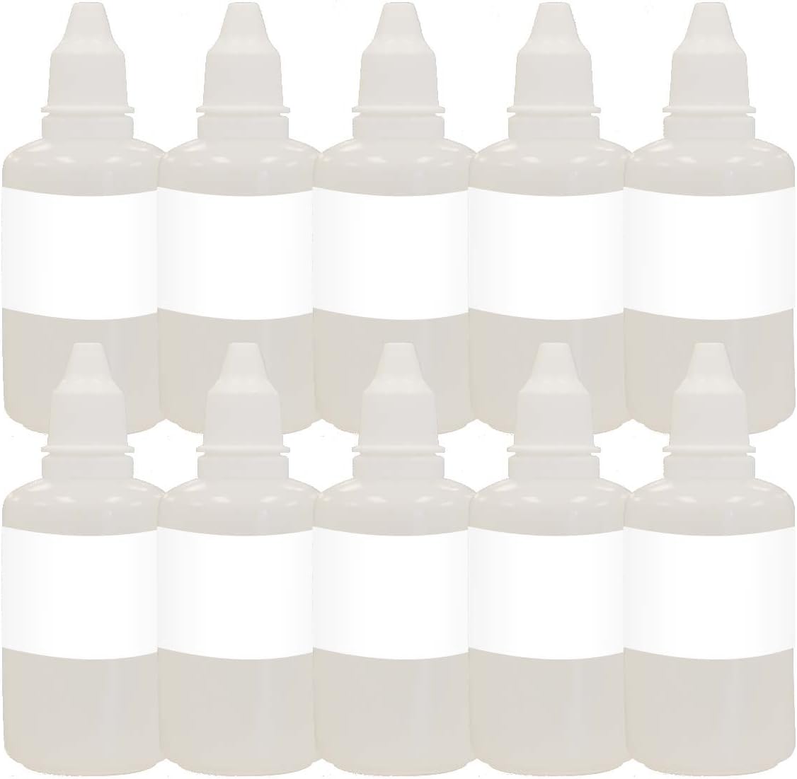 100ml Plastic Dropper Bottles Child Resistance Proof Cap Squeezable Container Refillable Pack of 10 with Labels for e-juice essential oil and all non-caustic liquids LDPE