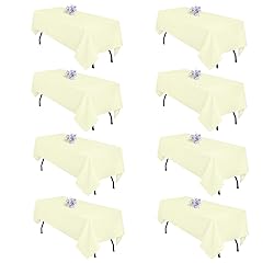 8 Pack Beige Table Cloth 60x126 Inch Rectangle