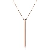 ChicSilver Customizable Vertical Bar Pendant Necklace 925 Sterling Silver Y Necklace Simple Fashion Jewelry Gifts for Women