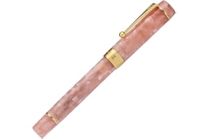 LANXIVI Jinhao 100 Fountain Pen Celluloid Classic Style, #6 Nib Smooth Writing Instrument with Refillable Converter and Pen Case Set