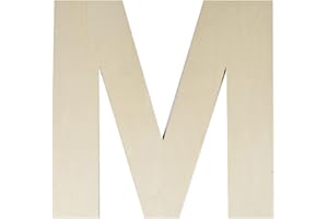HONGMA Wooden Letters 12 Inch, Big Wooden Letter M Shapes Cutouts Blank Unfinished Large Wood Alphabet Letters for DIY Crafts Wall Decor Painting Wedding Birthday Party Decoration Room Home Decorations