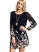 Floerns Women's Casual Floral Print Chiffon Sleeve A-Line Shift Mini Dresses Navy Blue-2 XL