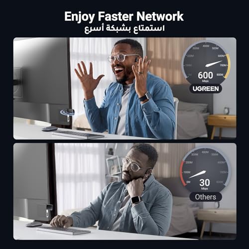 UGREEN AX900 WiFi Adapter, USB WiFi 6 Dongle Wireless Dual Band 5GHz/2.4GHz Network Adapter for Desktop Laptop, for Office/Home/Work/Gaming, Bulit-in Driver Only for Windows 10/11
