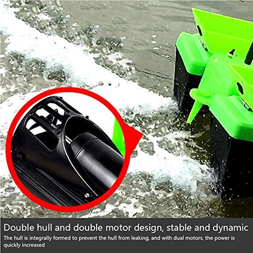 Gwfish 500m Télécommande Bateau Amorce Pêche, Chargement Pêche Appâts Bateau, Poisson Appât Bateau Carpe Sondeur, Moteur Double Outil Pêche Télécommandé Cadeaux Pêche