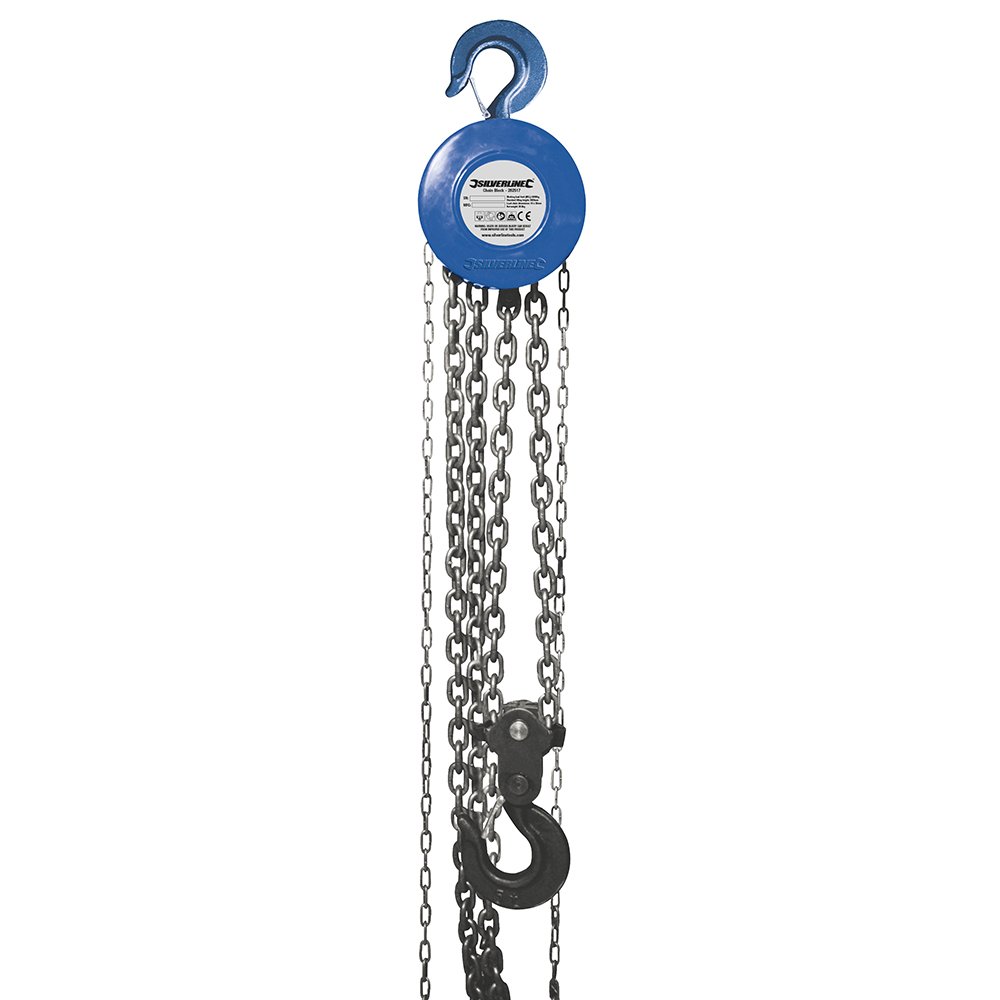 Silverline Chain Block 5000kg / 3m Lift Height (282517)