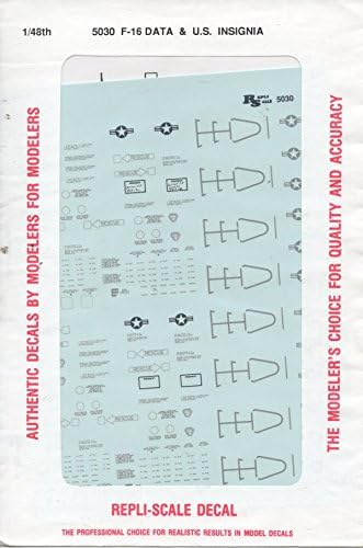 Repli Scale Decal 1:48 F-16 Data &amp; U.S Insignia #48-5030