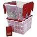 IRIS USA, WL-60 and MCC-130 Combo, Holiday Wing-Lid Box, Ornament Dividers, and Small Storage Box Combo, 60 Qt, Red, 1 Pack