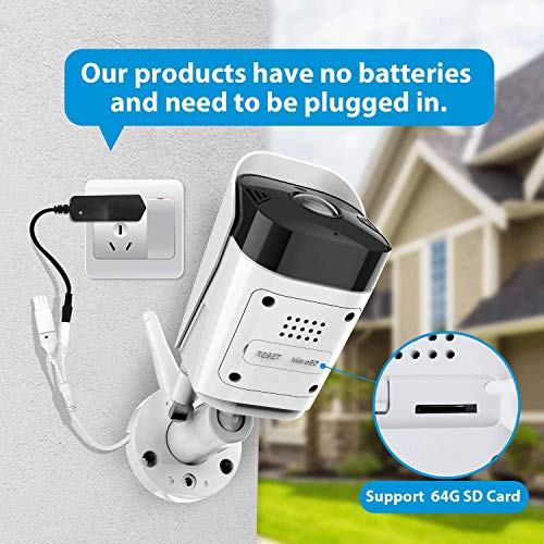 Outdoor Security Camera, NGTeco WiFi Home Security Camera, Wireless 1080P IP Camera with Motion Detection, Night Vision, Remote View, 2-Way Audio and Waterproof, Cloud/SD Storage