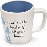 Rae Dunn Coffee Mug - Blue Floral - Trust in the Lord with All Your Heart