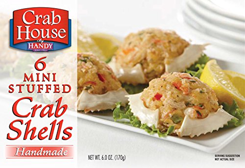 Handy Seafood 1.5 Oz Mini Stuffed Crab Shells (3 pack - 18 stuffed shells total)