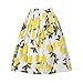 Taydey Cherry Print Retro Skirt for Women Knee Length Size S yellow lemon