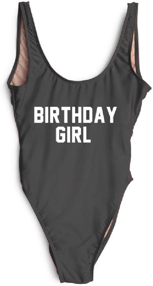 LUXXY Women Birthday Girl Suit Party Sexy One Piece Bodysuit Monokini Birthday Gift Swimsuit