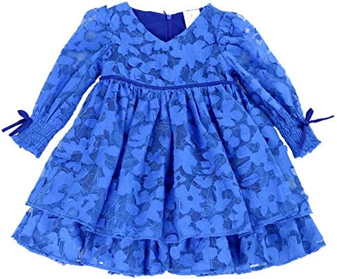 SILLY SISSY Girls Beautiful Lace Dress Princess Charlotte - 2T-7/8 (Blue, 3T)