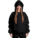 Esesoul Unisex Airplane Mode Travel Hoodie with Eye Mask Oversized Pullover Sweatshirt for Airplane & Daily Wear