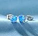 18K White Gold Plated Opal Stud Earrings Sensitive Ears for Women