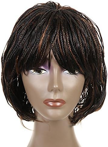 FeiBin Synthetic Lace Front Braided Lace Front Wigs Box African American Braided Wigs 12(Color 1B/30) by Feibin Hair
