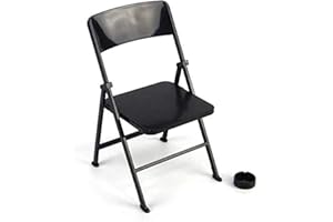 WARMTREE 1/6 Scale Black Foldable Chair for 12" Action Figure Accessories Dollhouse Decoration Miniature Furniture