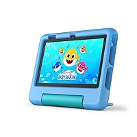 Amazon Fire 7 Kids tablet, ages 3-7. Top-selling 7” kids tablet on Amazon - 2022 | ad-free content with parental controls included, 10-hr battery, 16 GB, Blue