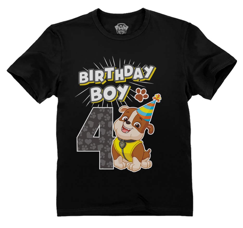 Photo 1 of Tstars Paw Patrol Rubble Birthday Boy 4 Toddler Kids Toddler Kids T-Shirt 5T Black