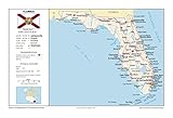 13x19 Florida General Reference Wall Map - Anchor