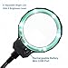 Cavogin Rechargeable Illuminated LED 3X Clip Magnifying Lamp with Metal Clamp - Optical Glass Magnifier Lens with 3 Adjustable Light Settings Detachable Aluminum Handle