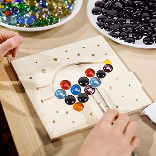 FUTUREPLUSX 100PCS Flat Glass Marbles, Black Marble Gemstones Glass Beads Vase Fillers 18mm for Aquarium Decor Table Scatter