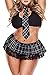 M_Eshop Plus Size Schoolgirl Lingerie Set Sexy Uniform Cosplay Skirt (XXXL) Black