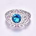 Veunora Ladies' 925 Sterling Silver 8x8mm Blue Topaz Filled Twisted Knot Ring Size 6