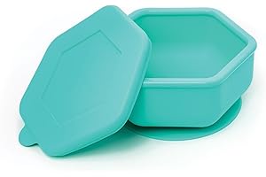 Tiny Twinkle Silicone Suction Bowl with Lid for Baby and Toddler - 100% Silicone - BPA Free - Microwave Safe - Suction Bowls For Baby, Snack Containers For Toddlers (Mint)