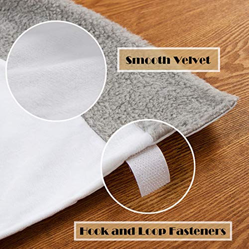 EDLDECCO Christmas Tree Skirt Grey Winter Tree with Faux Fur Trim 48 inches Large X'Mas Holiday Party Decor Ornaments