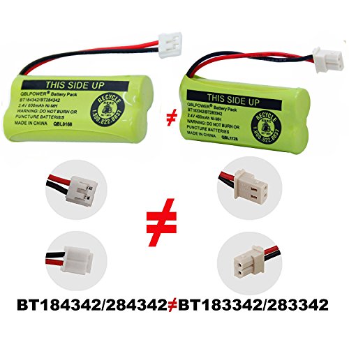 QBLPOWER BT8001 BT184342 BT284342 BATT-6010 Battery Pack Compatible with AT&T BT18433 BT28433 BT8000 BT8300 Uniden BT1011 BT1018 Vtech 89-1326-00-00/89-1330-01-00/Empire CPH-515D 2.4V NiMH(Pack of 4) - Thumbnail 5