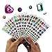 Yexpress 486pcs Multicolor Bling Craft Jewels Crystal Gem Stickers, Assorted Size and Shapes, 6 Sheets (6)