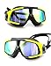 FEIUPE FP-6200 Premium Super Big Frame No Press The Eye Swimming Goggle Swim Goggle Swim Mask-100% Highest Grade UV Protection and Anti-Fog- Competitive Racing and Recreational Swimming(Black/Yellow)