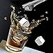 ROSIMO Whiskey Stones Stainless Steel Reusable Ice Cubes Chilling Rocks Wine Chillers with Freezing Storage Tray and Tongs for Whiskey Wine Beer Soda Drinks, Pack of 8