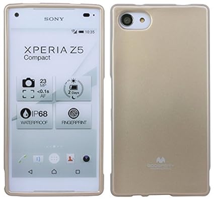 ENERGMiX Silikon Hülle kompatibel mit Sony Xperia Z5 Compact (E5823) Schutz Cover Case Etui TPU Bumper Zubehör Schale in Gold