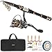 PLUSINNO Fishing Rod and Reel Combos -24 Ton Carbon Fiber Telescopic Fishing Pole - Spinning Reel 12 +1 Shielded Bearings Stainless Steel BB-Free Carrier Bag Case, Travel Saltwater Freshwater Fishing