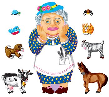 Little Folks Visuals Old Lady Who Swallowed A Fly Flannelboard Set Flannel Boards