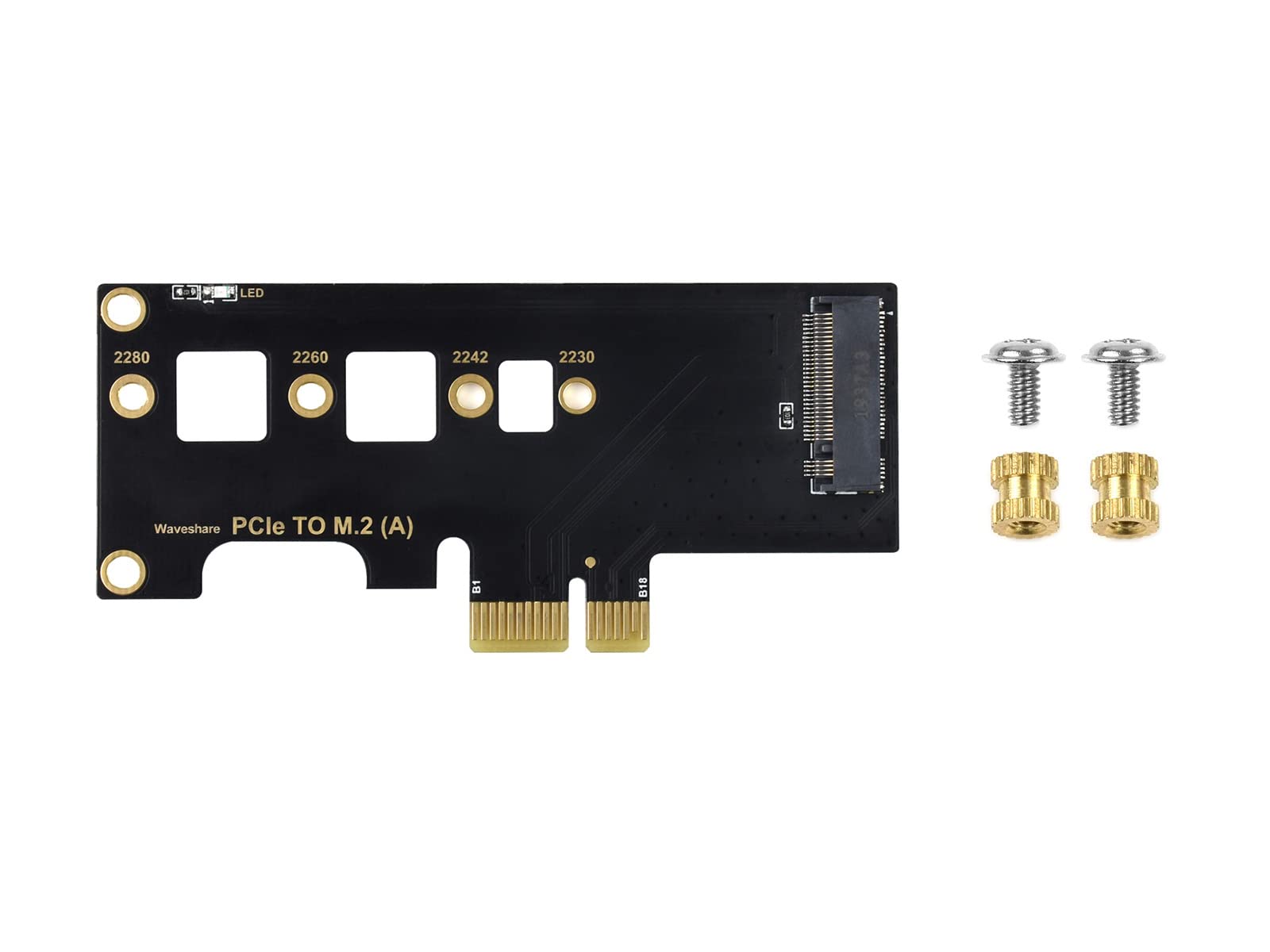 Waveshare PCIe to M.2 Adapter Supports Raspberry Pi Compute Module 4 Adapter for NVMe Protocol M.2 Solid State Drives Faster Reading/Writing Improving Efficiency