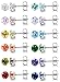 LOYALLOOK 12 Pairs Stainless Steel Round Cubic Zirconia Diamond Birthstone Stud Earrings for Women 4mm