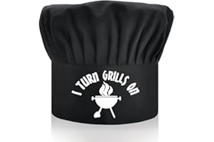 DYJYBMY I Turn Grills On, Adult Adjustable Kitchen Cooking Hat with Elastic Band Chef Baker Cap Black, Funny BBQ Chef Hat for Men, Woman, Novelty Fathers Day Grilling Gift…